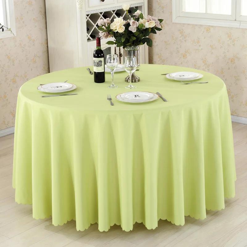 Solid Round Polyester Tablecloth for Wedding Banquet Birthday Party Holiday Celebration Hotel Event Decoration
