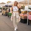 Γυναικείο Παντελόνι Jogger με Λάστιχο στη Μέση, Casual Χαλαρή Εφαρμογή, Ελαστικές Μανσέτες με Τσέπες, Ελαφρύ Παντελόνι Στυλ Cargo