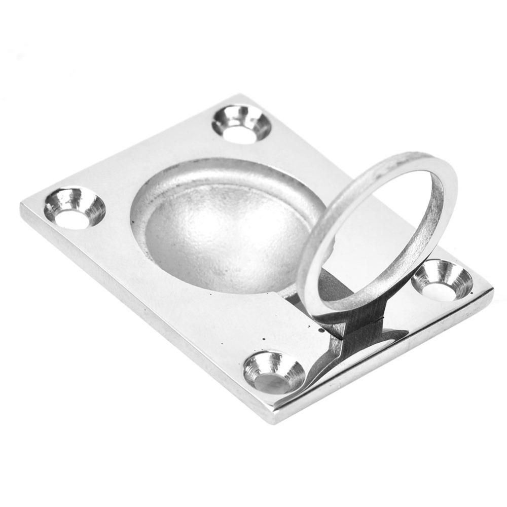 316 Stainless Steel Marine Flush Lift Buckle Ring 48x38mm Silver Flush Ring Pull Handles Square Square Floor Pull Handle