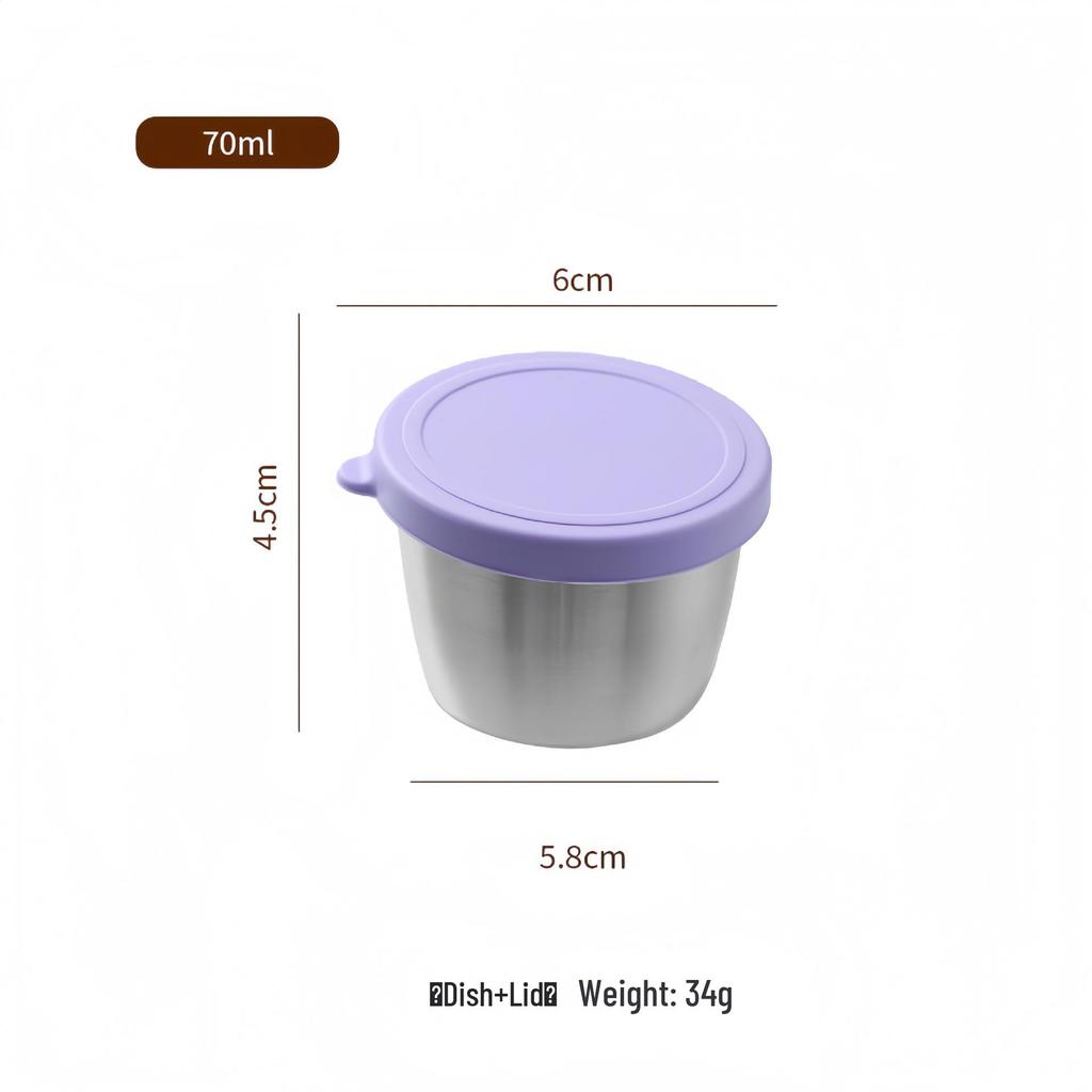 Portable Stainless Steel Sauce Cup with Leak-Proof Silicone Lid - Ideal for Outdoor Salads