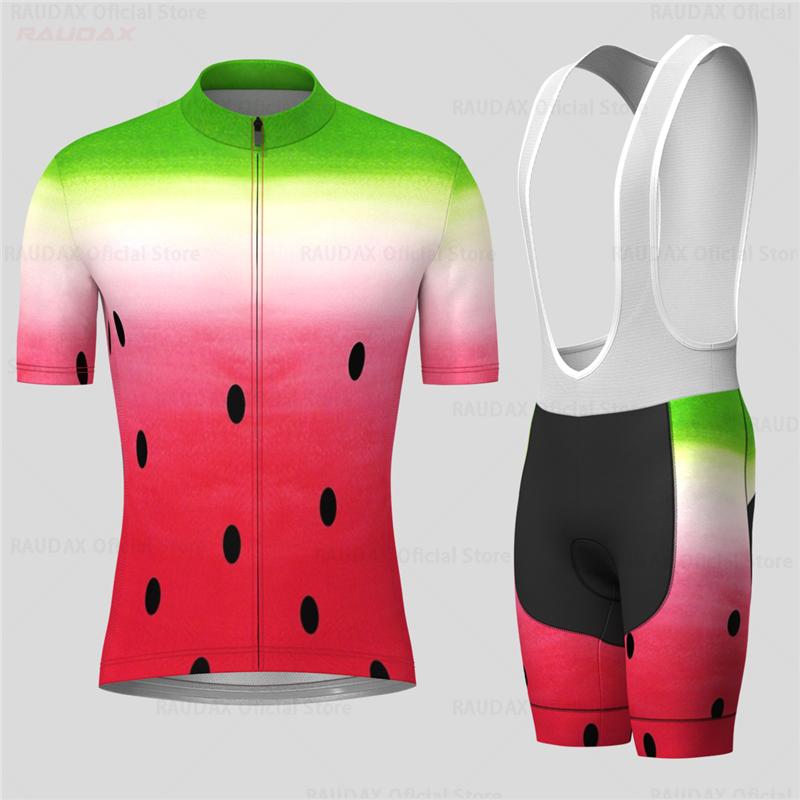 2026 Pánský cyklistický dresový set Melounové léto Krátký rukáv Prodyšný MTB Kolo Cyklistické oblečení Maillot Ropa Ciclismo Uniforma Oblek