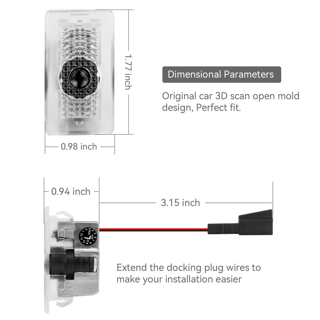 Farmogo Car Door LED Logo Projector Puddle Light Super Bright Welcome Light 3D Laser