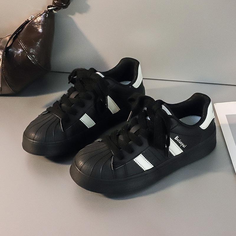 -7 vulcanized shell head board shoes women's spring versatile low-top thick-soled dopamine casual little white shoes