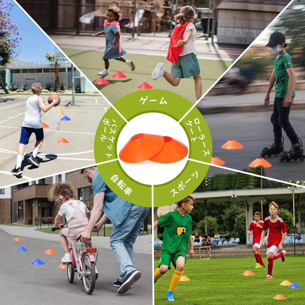 Färgade Markör Träningskoner Futsal Dribbling Tennis Övning Förvaringsväska och Dedikerad Ställ 5 10-pack Koner, 10/15/20/25/30/50/60-pack, Koner,