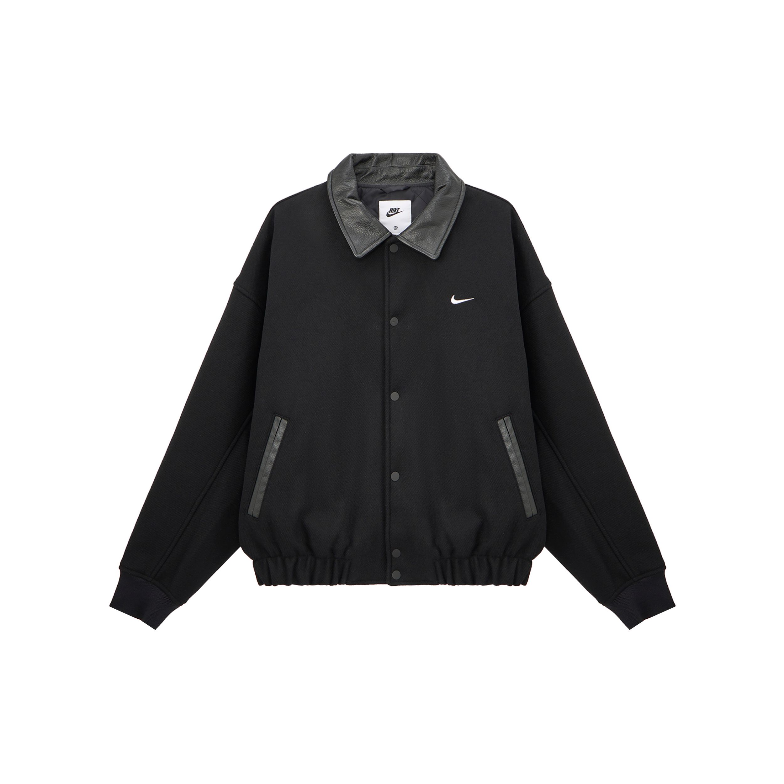 

Nike Куртка Solo Wool Varsity Collar с длинным рукавом, удобная модная мужская куртка, цвет черный, белый FZ1168-010 L