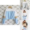 Premium Quality Woman Autumn Winter Color Patchwork Long Sleeve Round Neck Tie Sweatershirt For Effortless Style