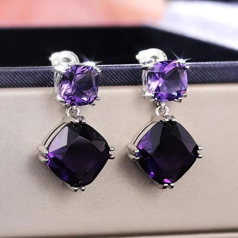 Zircon Oxide Temperament Earrings For Women Attending Banquets Fashion Mosonite Party Jewelry Personality Long Pendant