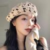 Japanese Retro Style Berets Breathable Hollowed Out Knitted Hat Flowers Summer Skullies Hat Casual Fashion Beret Cap for Women