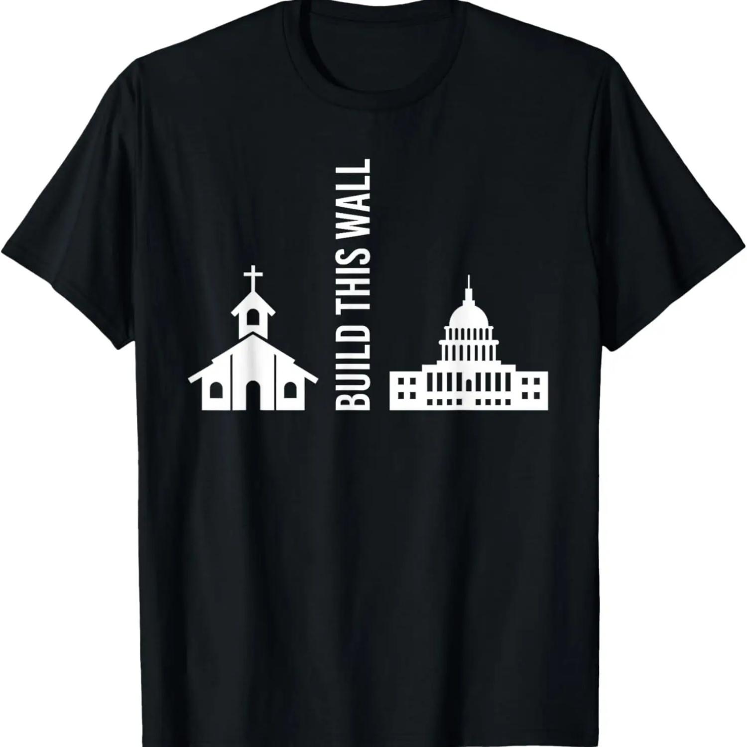 

Build This Wall Ironic Separate Church and State T-Shirt XXXXXL чорний