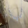 European and American Ins Cold Wind Artificial Opal Necklace Casual Sweet and Cool Personality Sweater Chain Collarbone Chain Necklace Decowomen
