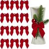 1-20PCS Elegant Red Bow Napkin Ring for Christmas Wedding Party Everyday Dining Table Decor Durable Easy-Clean Polished Surface