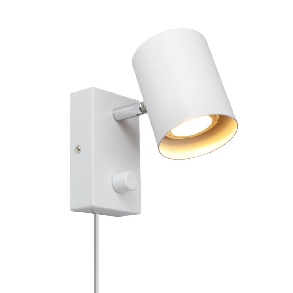 Adjustable Angle Modern Minimalist Bedside Wall Lamp with GU10 Spotlight for Living Room
