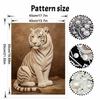 5D DIY Pearl Diamond Painting Kit Majestic White Tiger Full Drill Embroidery Mosaic Art Home Wall Decor Gift