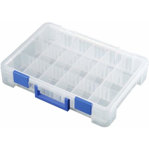 JEJ Astage Parts Storage Box PS-400 Clear, 29cm Deep X 7.8cm High X 40.5cm Wide, Set of 6, for DIY Tools and Fishing Tackle