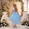 Girls' formal dresses, children's princess dresses with trains, beaded dresses for girls, and outfits for young presenters on the catwalk