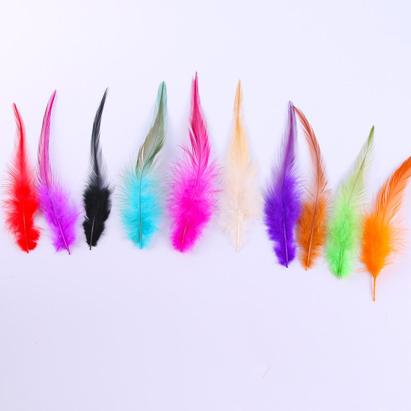 Red Tip Feather Color Chicken Feather Dream Catcher Cat Stick Decorative Jewelry Accessories Diy Handmade Materials