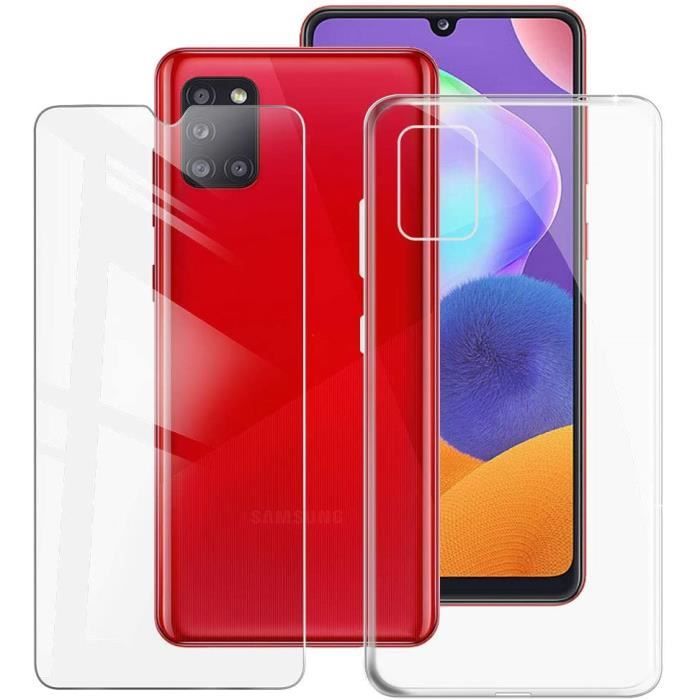 Coque pour Samsung Galaxy A31 - HoussTX - Silicone - Verre trempé - Souple - Transparent
