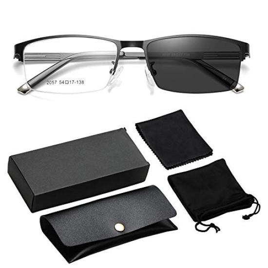 Blue light UV sunglasses for men and nylon [nullie] blocking, discoloration, blocking, photochromic, non-prescription glasses, women, (black)