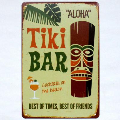 Tiki Bar Aloha Bar Cafe Garage Wall Decor Retro Vintage Tin Sign