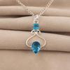 Schweizer Blautopas Edelstein 925 Sterling Silber Schmuck Statement Designer Anhänger 1,60" Für Geschenk PP-13-8