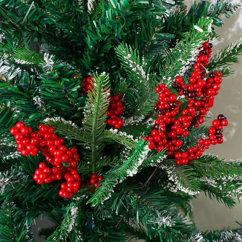 100/1PCS Christmas Artificial Berries Branch Red Holly Berry Stem Garland DIY Flowers Plant New Year Party Home Decor Ornaments