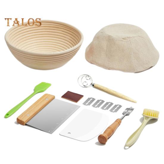 

Принадлежности для выпечки хлеба на закваске, набор корзин для расстойки Banneton, овальные круглые формы для хлеба из ротанга, вкладыши, резаки, скребки, набор для дрожжей 1 Set