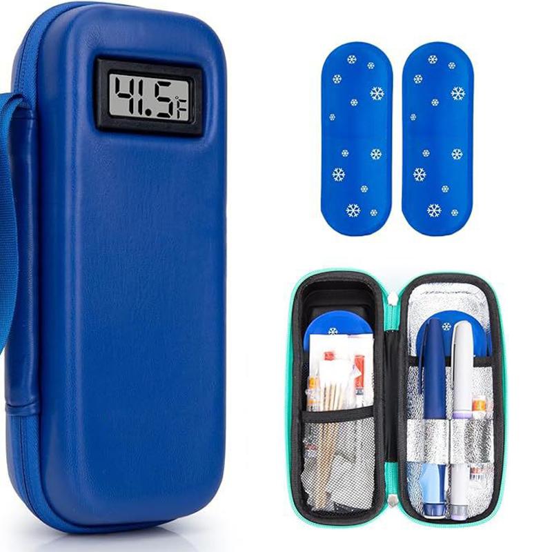 Reusable Insulin Travel Case With Thermometer Display Medicine Organizer Bag Waterproof Insulin Cooling Bag For Diabetics