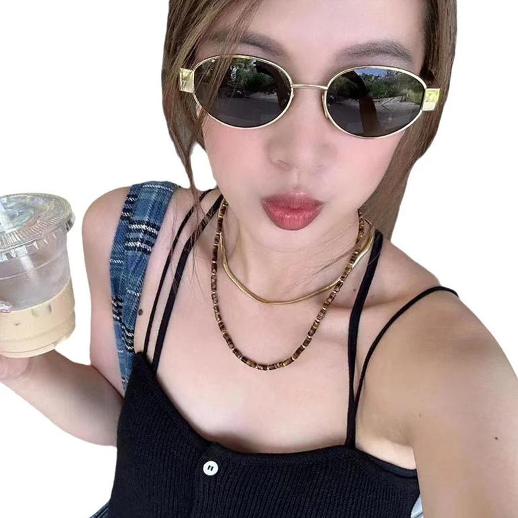 Retro Oval Sunglasses for Men Women Trendy Joker Style Advanced UV Protection Sunglasses Europe US Fashion