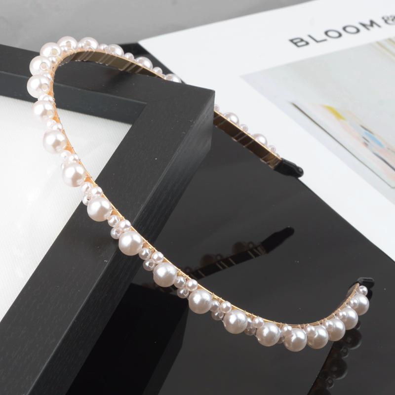 "Korean Style Pearl Bridal Headband - Handmade Fashion Accessory"