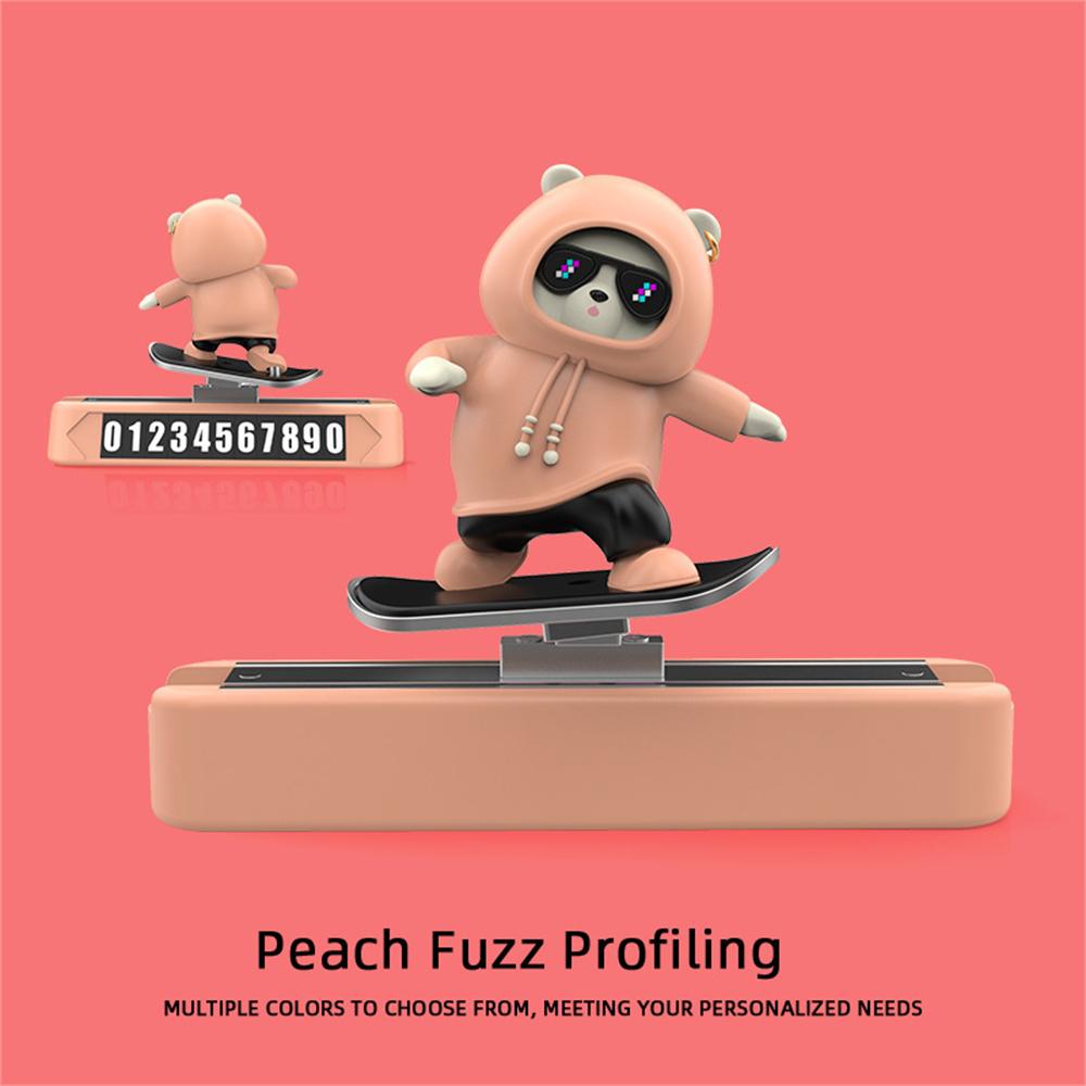 Vehicle License Plate Phone Number Car Bear Decoration Vehicle Decorating Car Doll Dashboard Figure Parking Number Plate