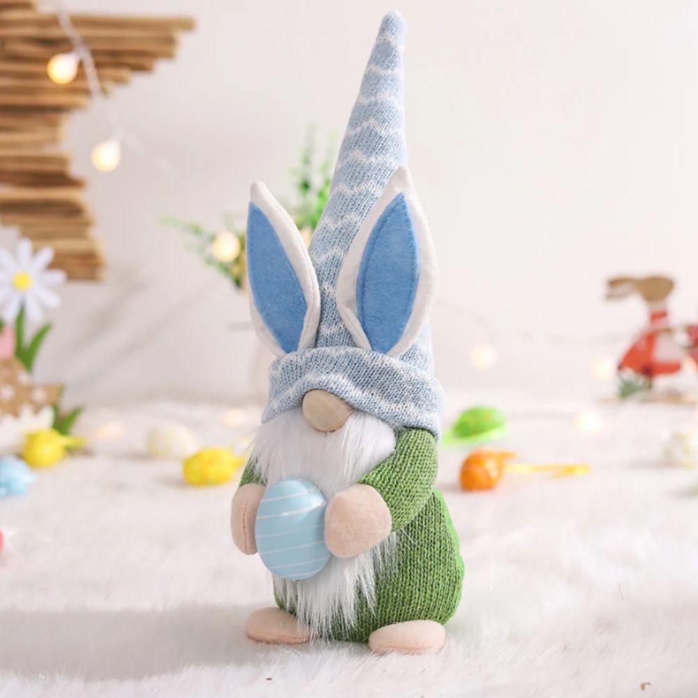 Strickstoff Gestrickte gesichtslose Puppe mit Ei Hase Puppe Niedliches Design Zwergpuppe Heimdekoration