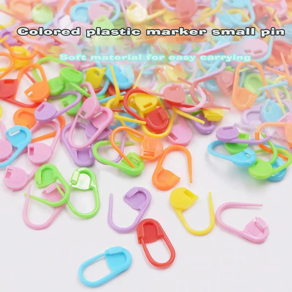 100pcs/Pack Mini Knitting Crochet Locking Stitch Markers Can Baby Greeting Card Plastic Markers Holder Needle Clip Craft