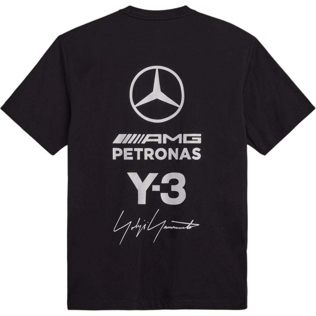 adidas Y-3 F1 Mercedes Logo Stack T-Shirt 'Black' Men's KR2373