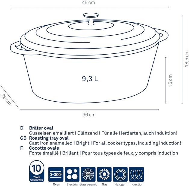 Жаровня Kela Calido овальная 9,3 л (12609)