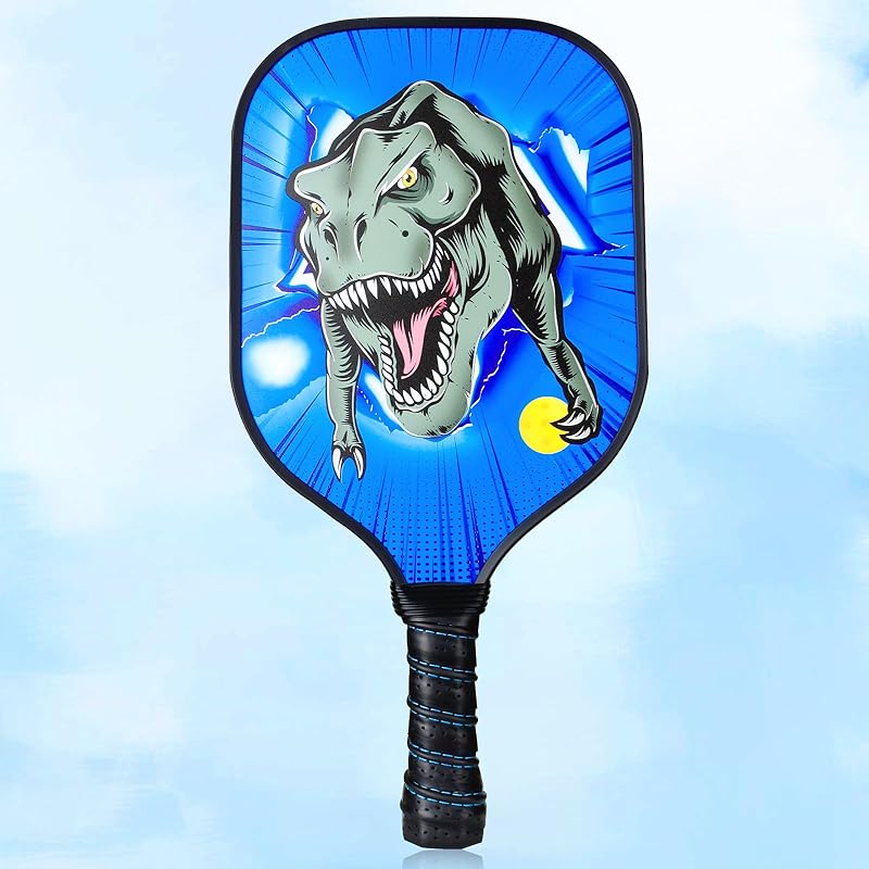 Kids Pickleball Paddles, Cute Pickleball Paddle with Small Grip, Lightweight Pickleball Rackets, Honeycomb Core, Fiberglass Pickleball Paddle Set for