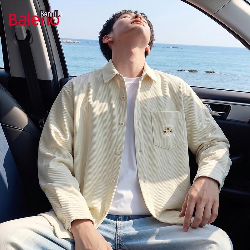 Мужская вельветовая рубашка Baleno JPB с принтом медведя, оверсайз 2XL