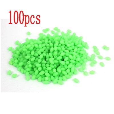 100Pcs 5mm X 3.4m Plastic Lighting Fishing Lures Luminous Beads Glow In The Dark Oval Shaped