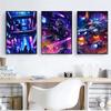 Future Cyberpunk City Poster Punk Style Night City Street Scenery Canvas  Wall  Picture for Living Room Decor Cuadro