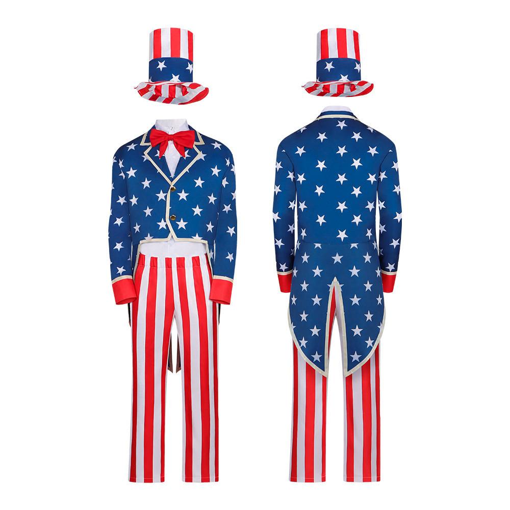 The Purge Cosplay Costume Uncle Sam Independence Day Performance Wear For Halloween Party