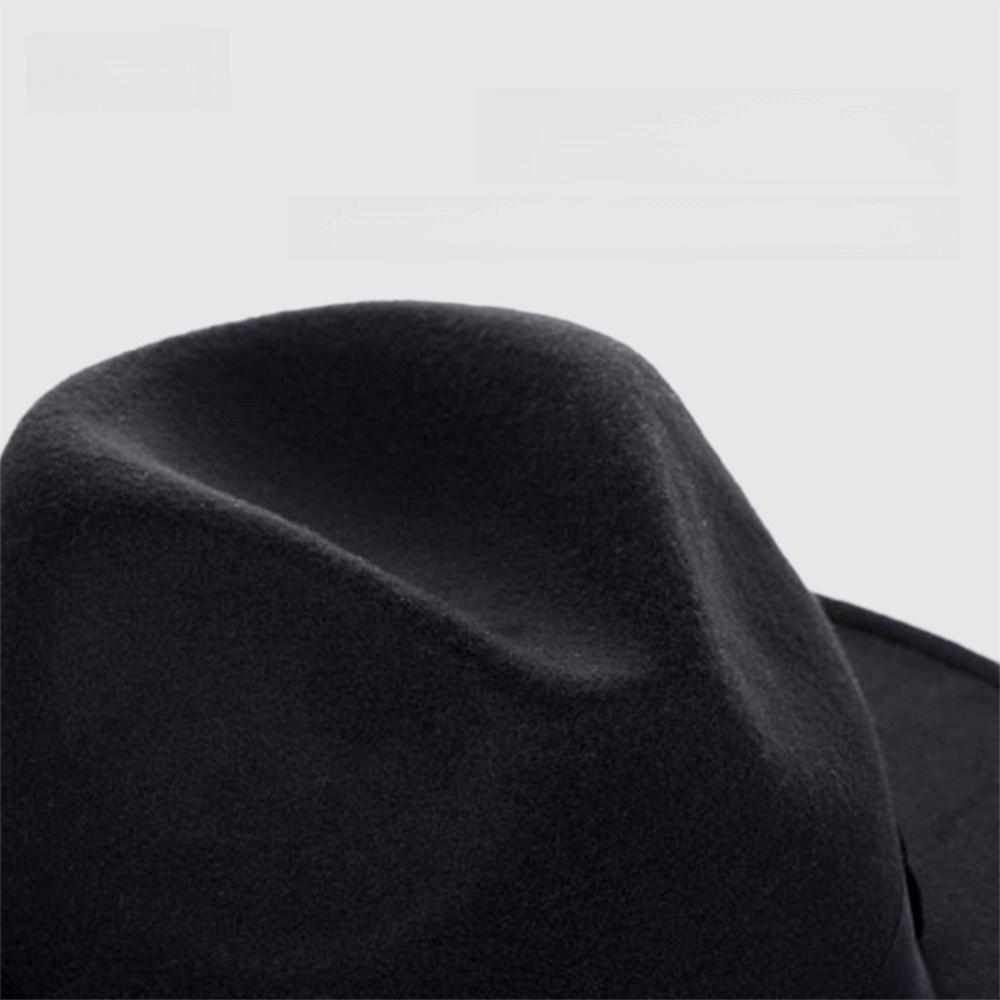 Solid Color Men's Felt Hat British Style Women Jazz Hat Woolen Flat Top Hat  Church Events