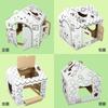Meow Meow Coloring House Cardboard House for Kids Easy to Assemble Coloring Book Kids House Pretend Play Shopkeeper Toy Handmade House Secret Base Toy