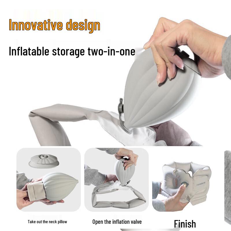 HEZHENG Portable Inflatable Neck Pillow CN plug (adapter included)