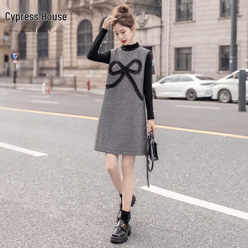 

Sisbasia Elegant Round Neck A-Line Mini Dress M