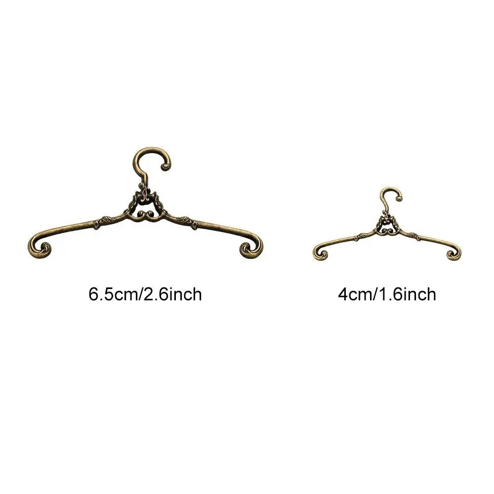 5Pcs Metal Mini Coat Hanger Windproof Dolls Clothes Rack Doll Clothes Hanger  Bedroom Decor