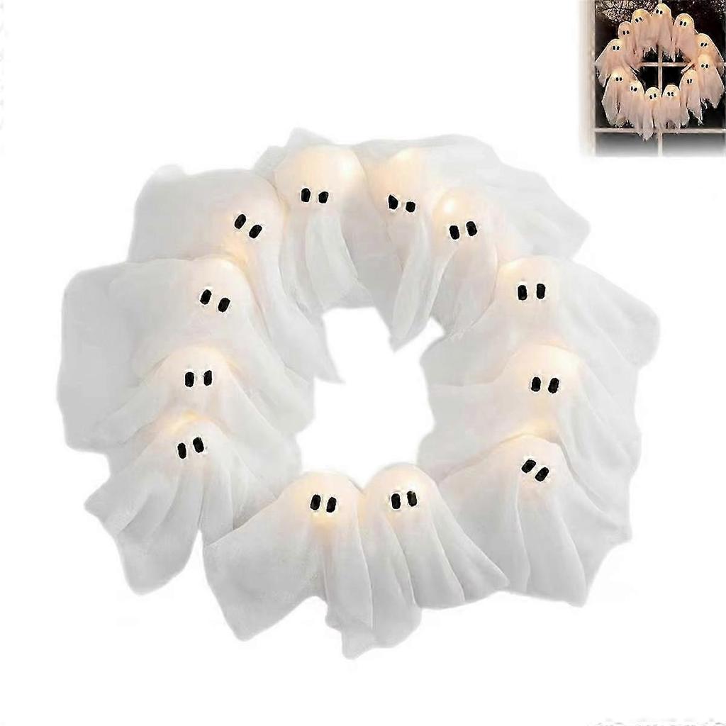 Optimised Halloween Decor Light-Up Ghost for Indoor & Outdoor Wall Decor, Spooky Front Door Hanging
