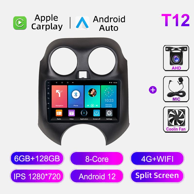 Android Carplay Auto For Nissan March K13 2010-2013 Car Radio Navigation GPS Head Unit BT Multimedia Video Player DSP Stereo