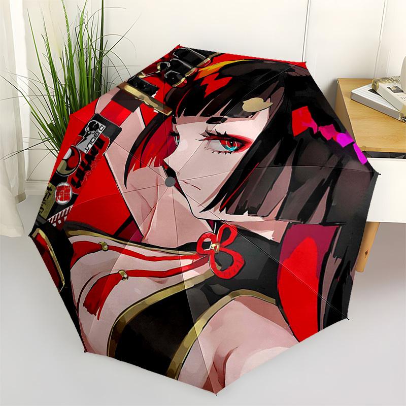 

1pc Anime Character Outdoor Umbrella - Automatic Opening/Closing, Portable 3-Fold Design, 8-Rib Iron Frame - Perfect Gift for Fans, Travelers, Da