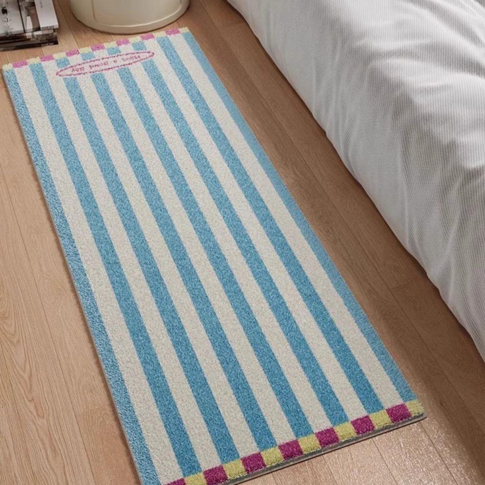 VIKAMA Striped Carpet Soft Plush Bedroom Bed Blanket Long Strip Living Room Bay Window Balcony Floor Cushion Home Decor