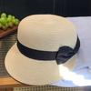 Summer Woven Straw Cap French Equestrian Hat Fashion Bow Straw Cap  Ladies/Girls