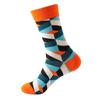 Hundreds Fashion Business Men 100% Cotton Happy Lattice Socks Unisex Boys Combed Hip Hop Street Skateboard Funny High Sox Set